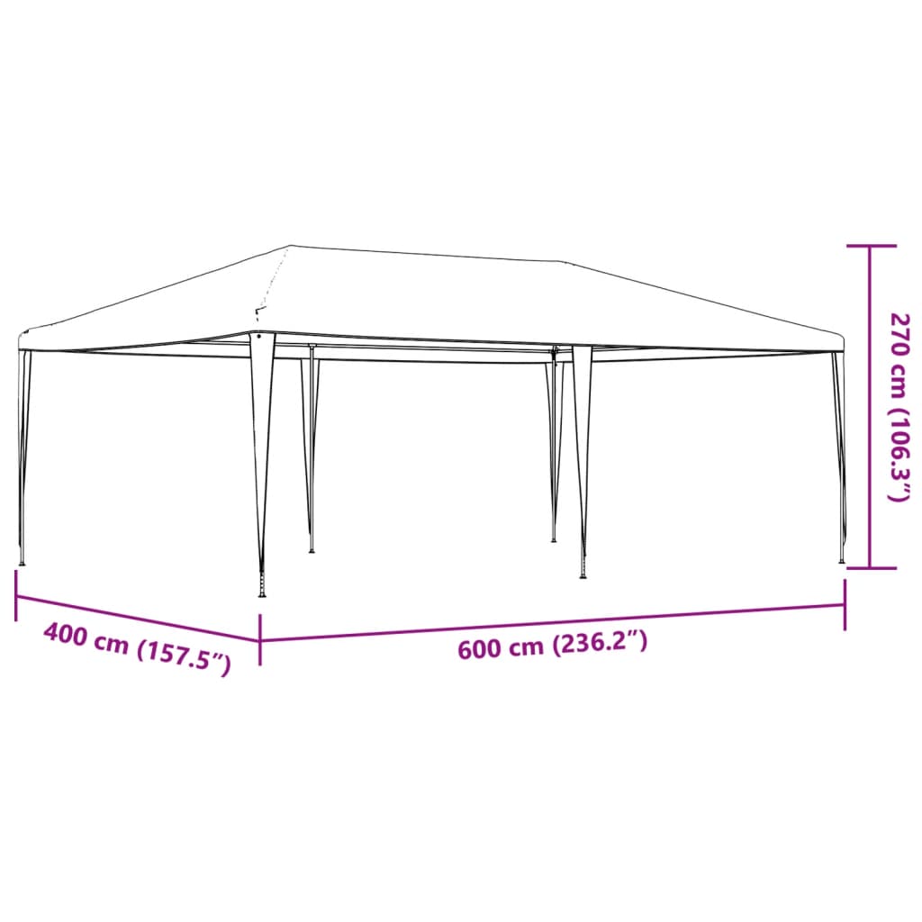 Šator za zabave 4 x 6 m bijeli