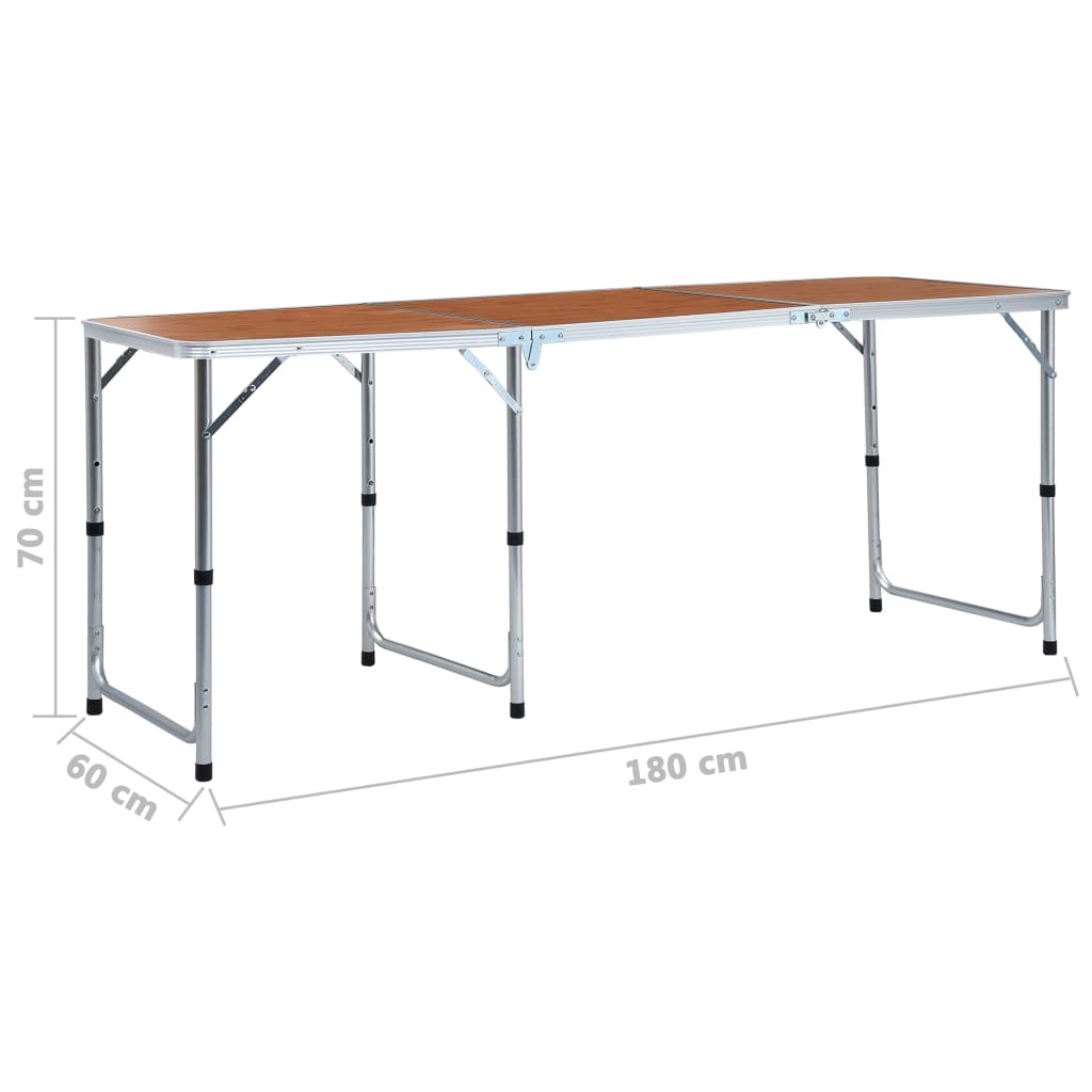 Sklopivi stol za kampiranje aluminijski 180 x 60 cm