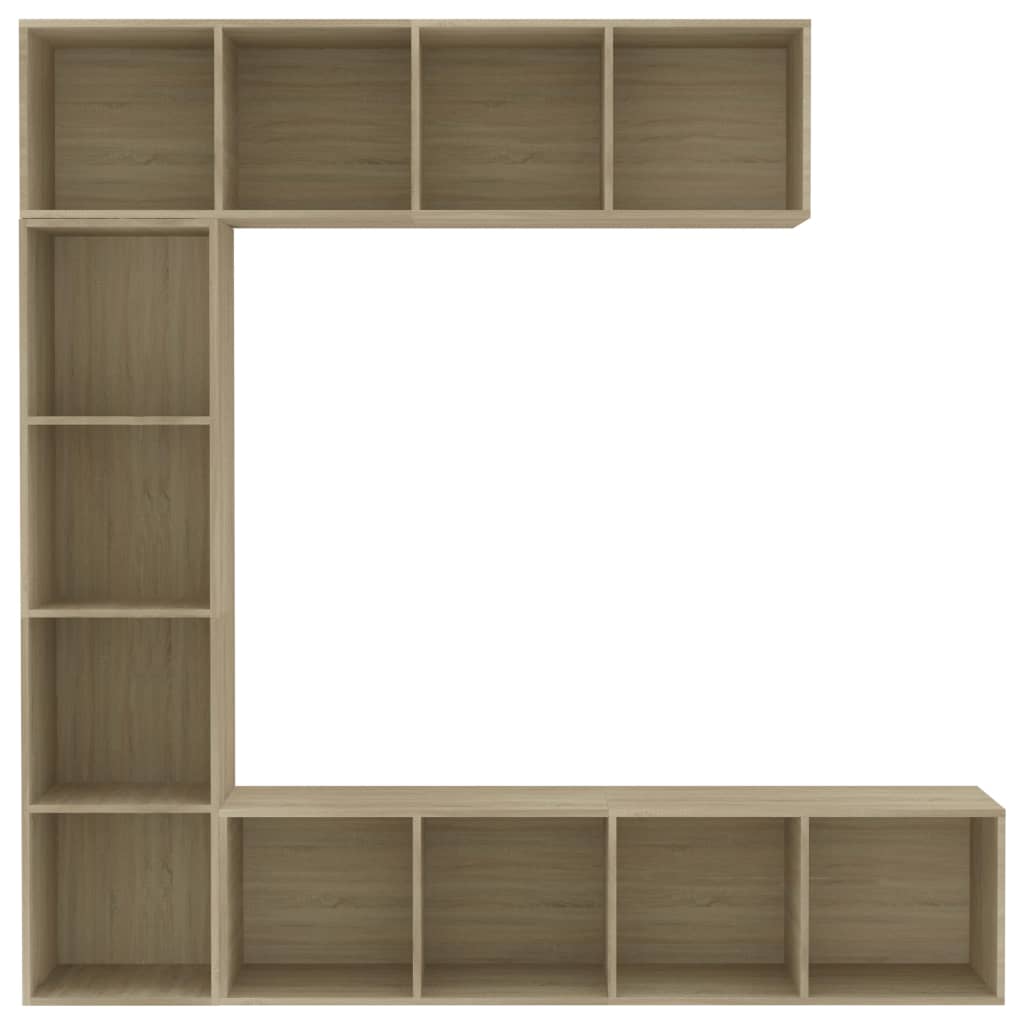 3-dijelni set ormarića za knjige/TV boja hrasta 180x30x180 cm