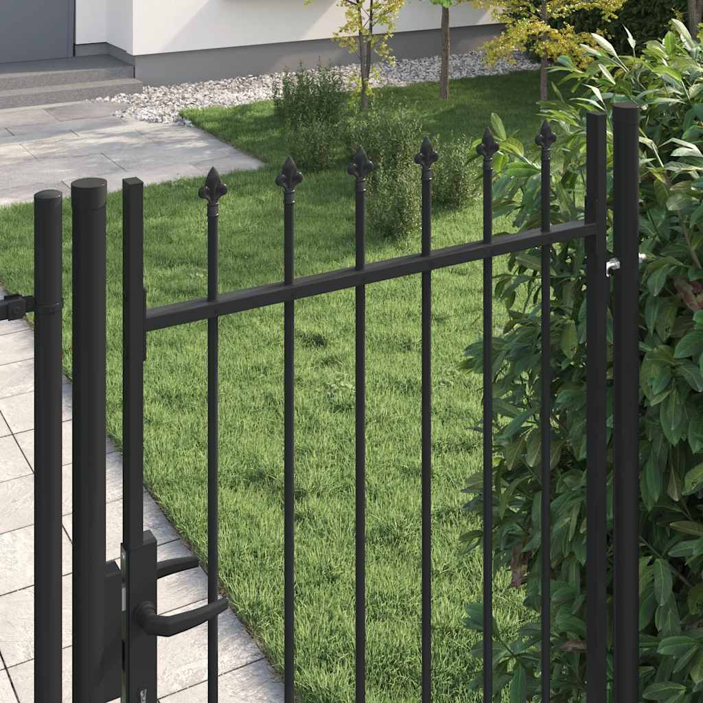Vrata za ogradu BOXTEL jedna vrata s šiljcima na vrhu čelik 1x1,75 m crna
