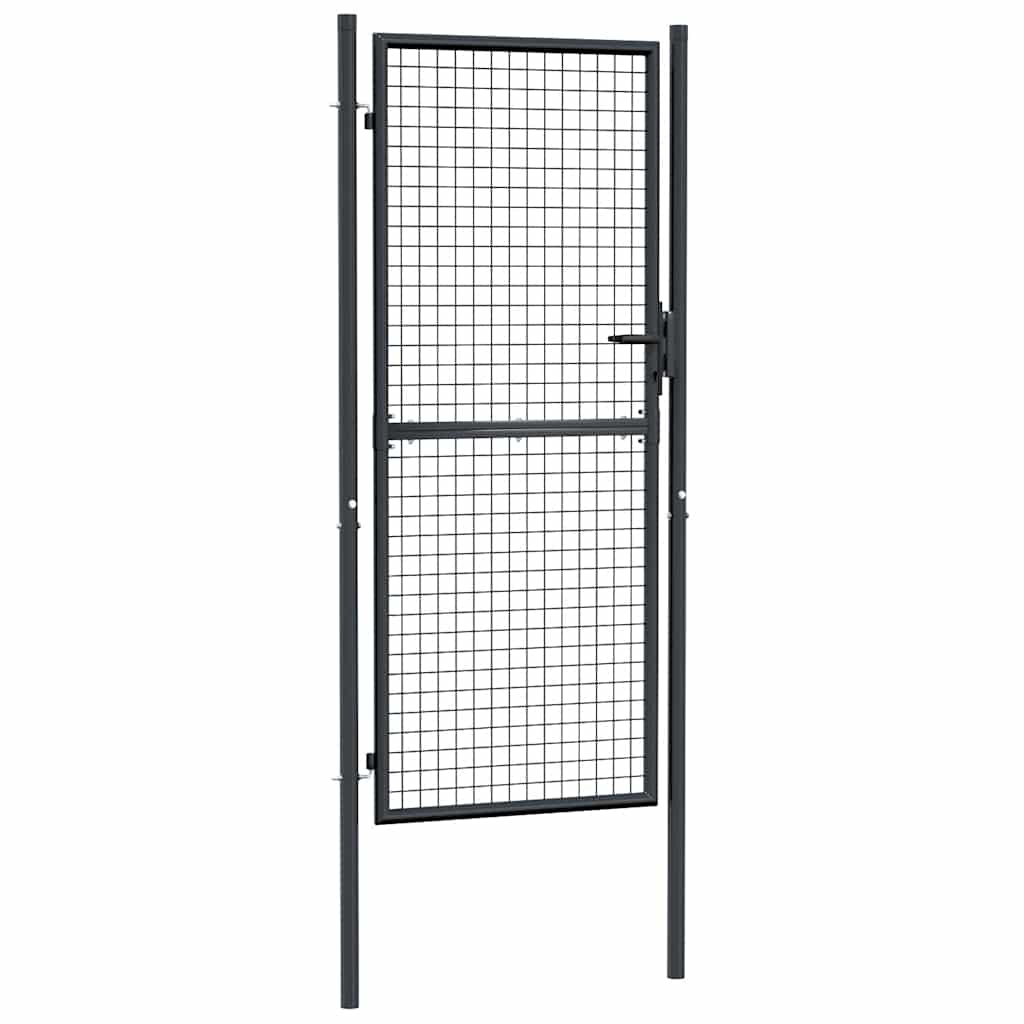 Vrtna vrata od mrežastog čelika 100x200 cm, siva