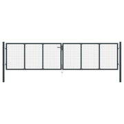 Vrtna vrata od mrežastog čelika 400x100 cm siva