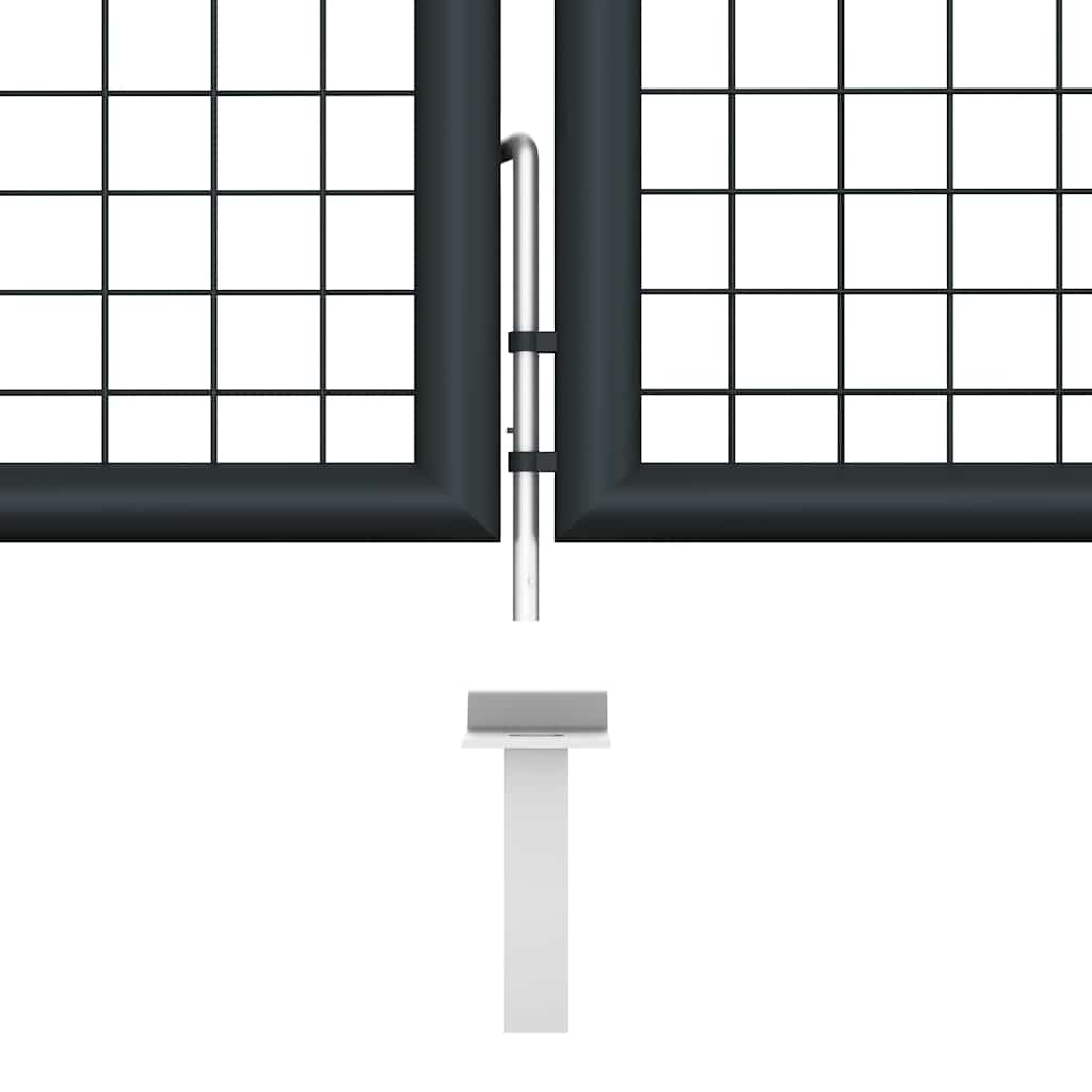 Vrtna vrata od mrežastog čelika 400x100 cm siva