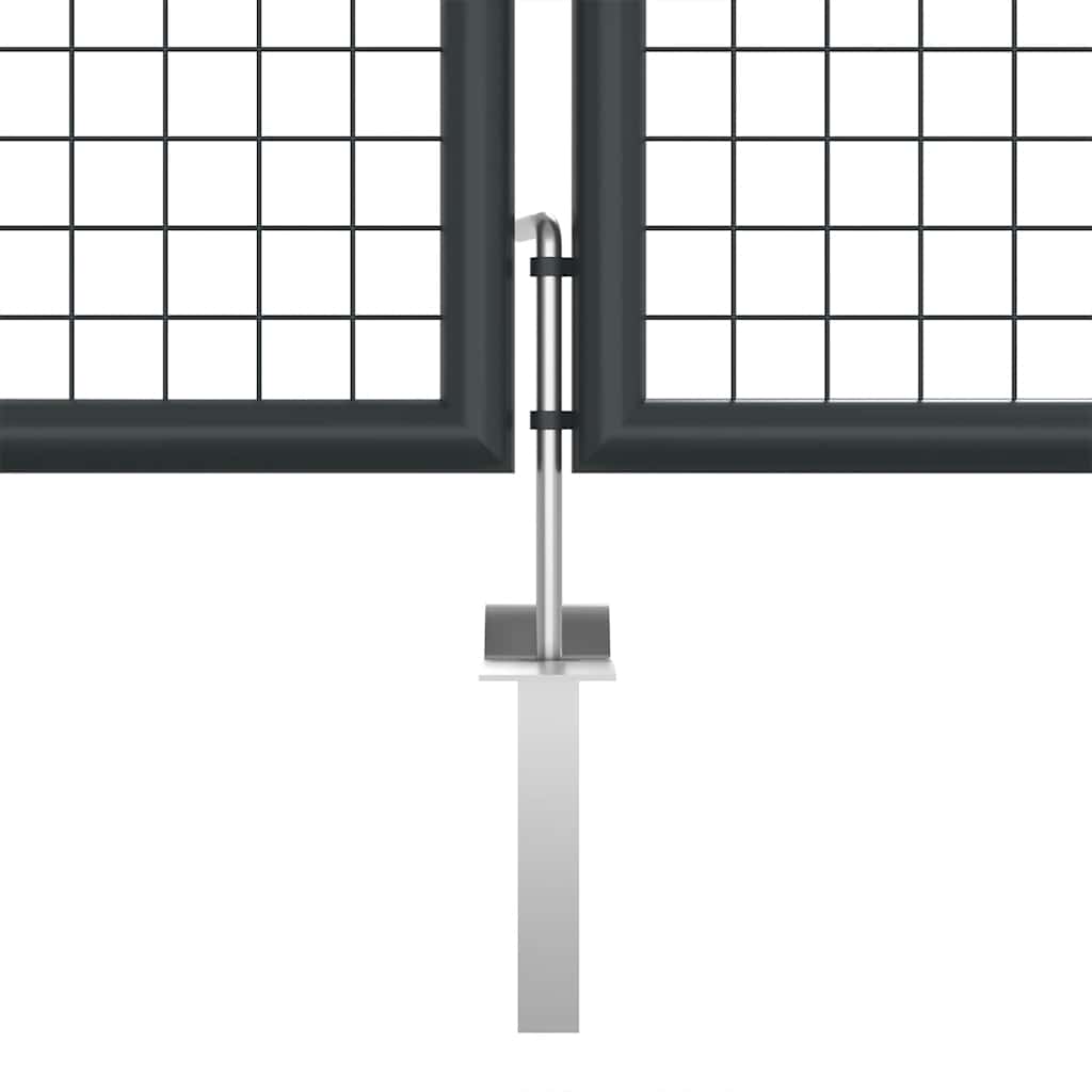 Vrtna vrata od mrežastog čelika 400x125 cm siva