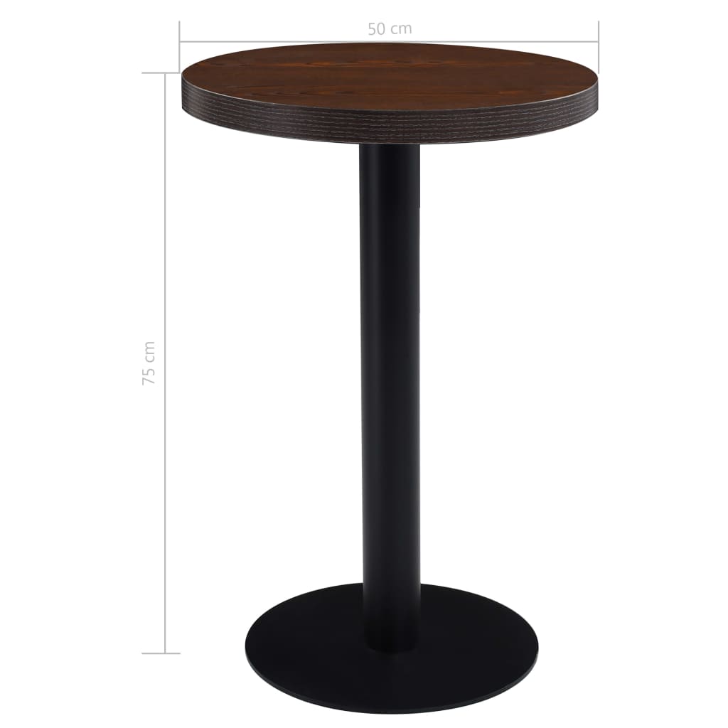 Bistro stol tamnosmeđi 50 cm MDF