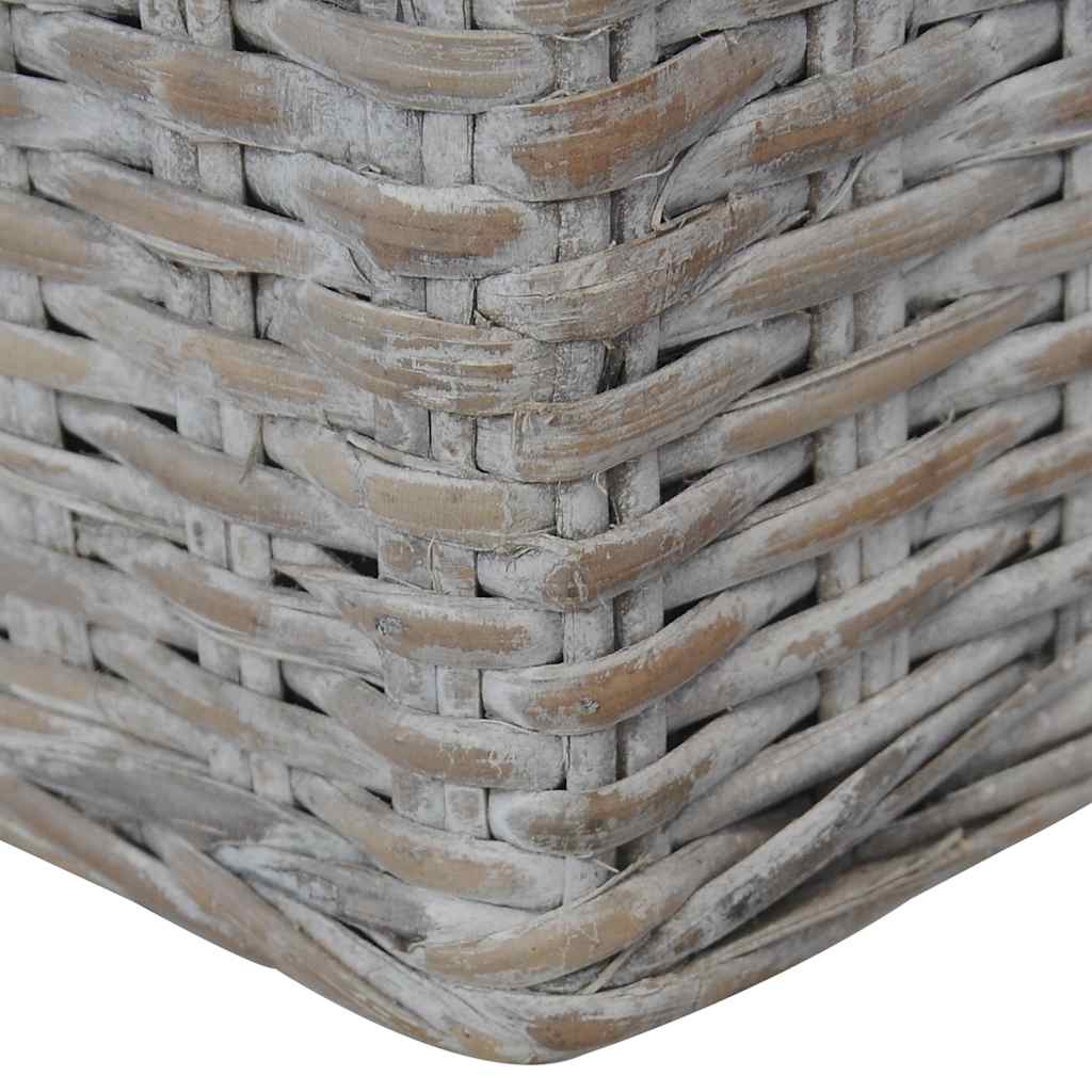 2-dijelni set sofa od prirodnog ratana s jastucima sivi
