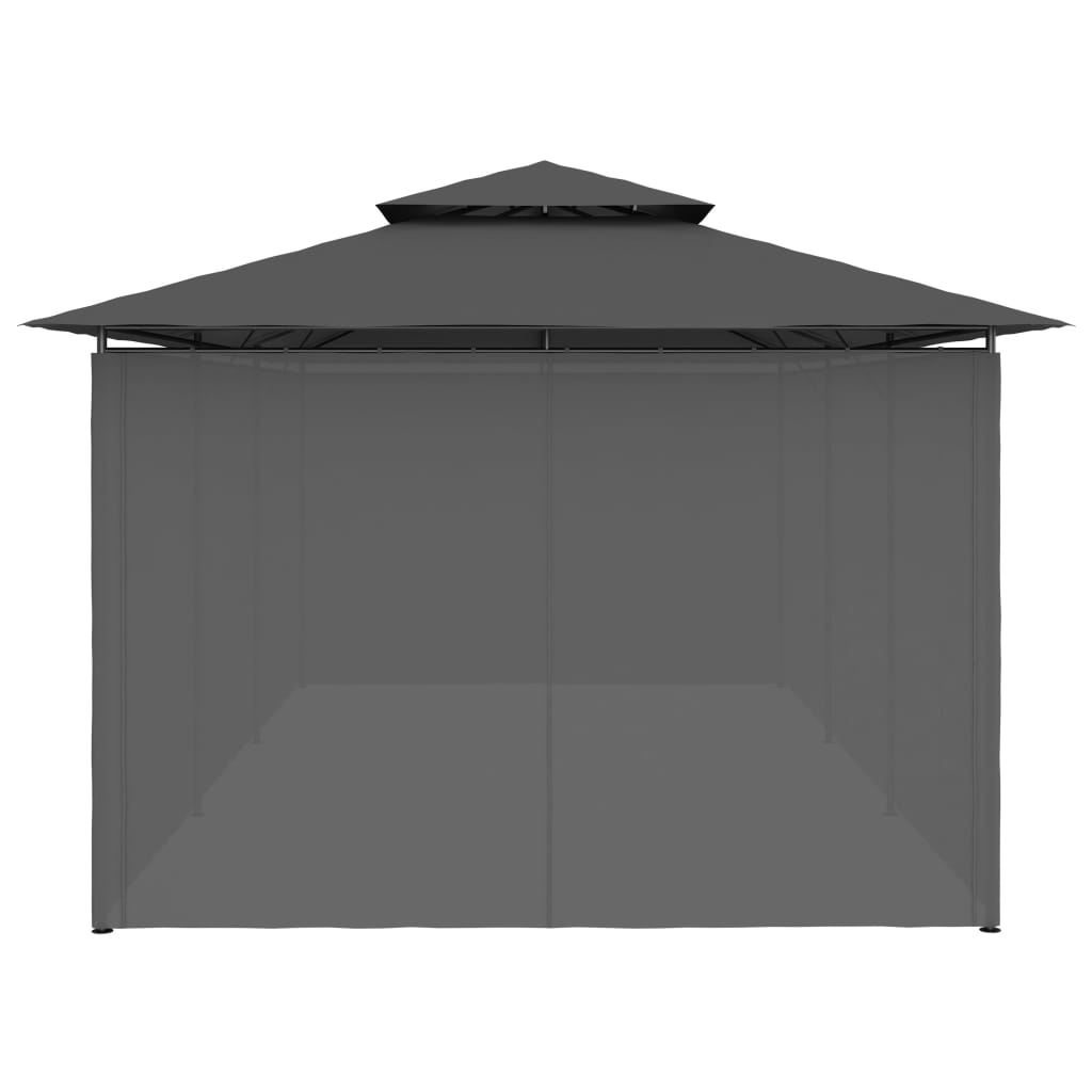 Sjenica sa zastorima 600 x 298 x 270 cm antracit