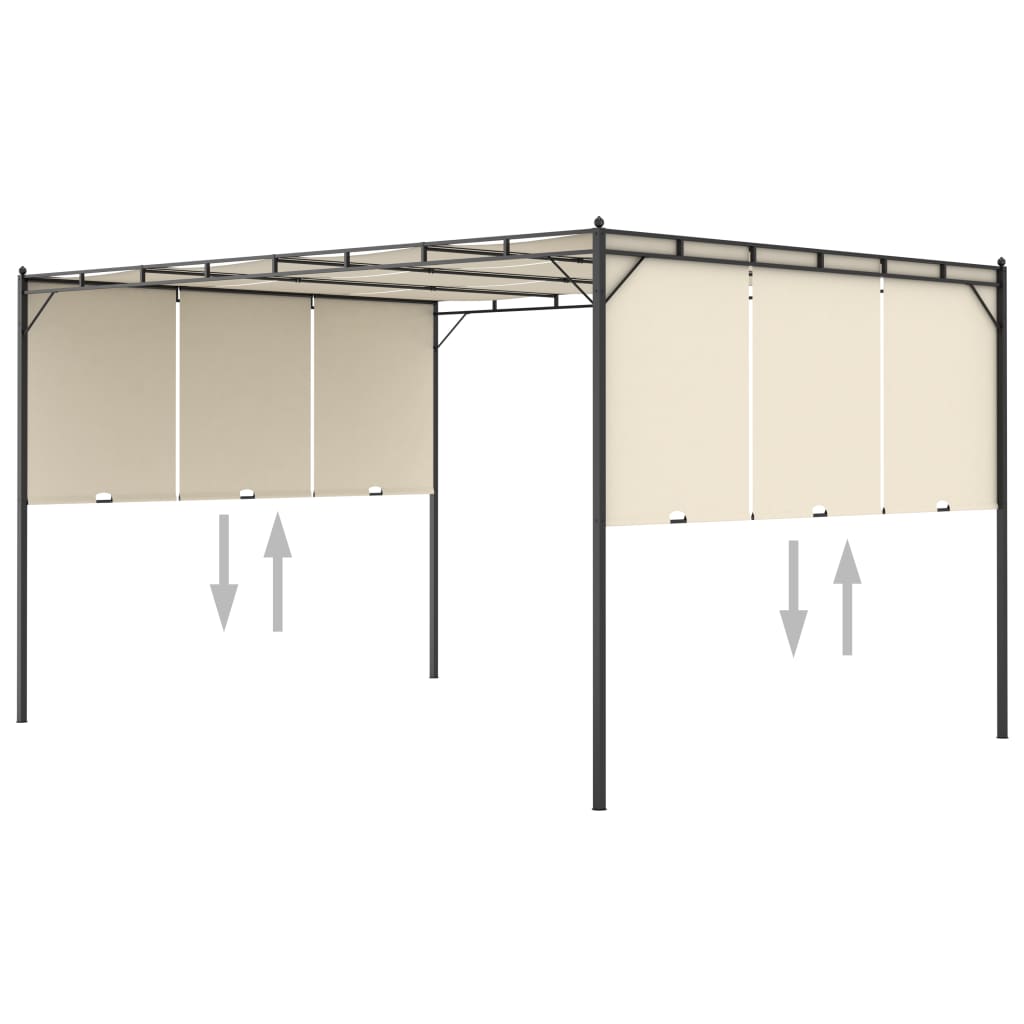 Vrtna sjenica s bočnim zastorom 4 x 3 x 2,25 m krem