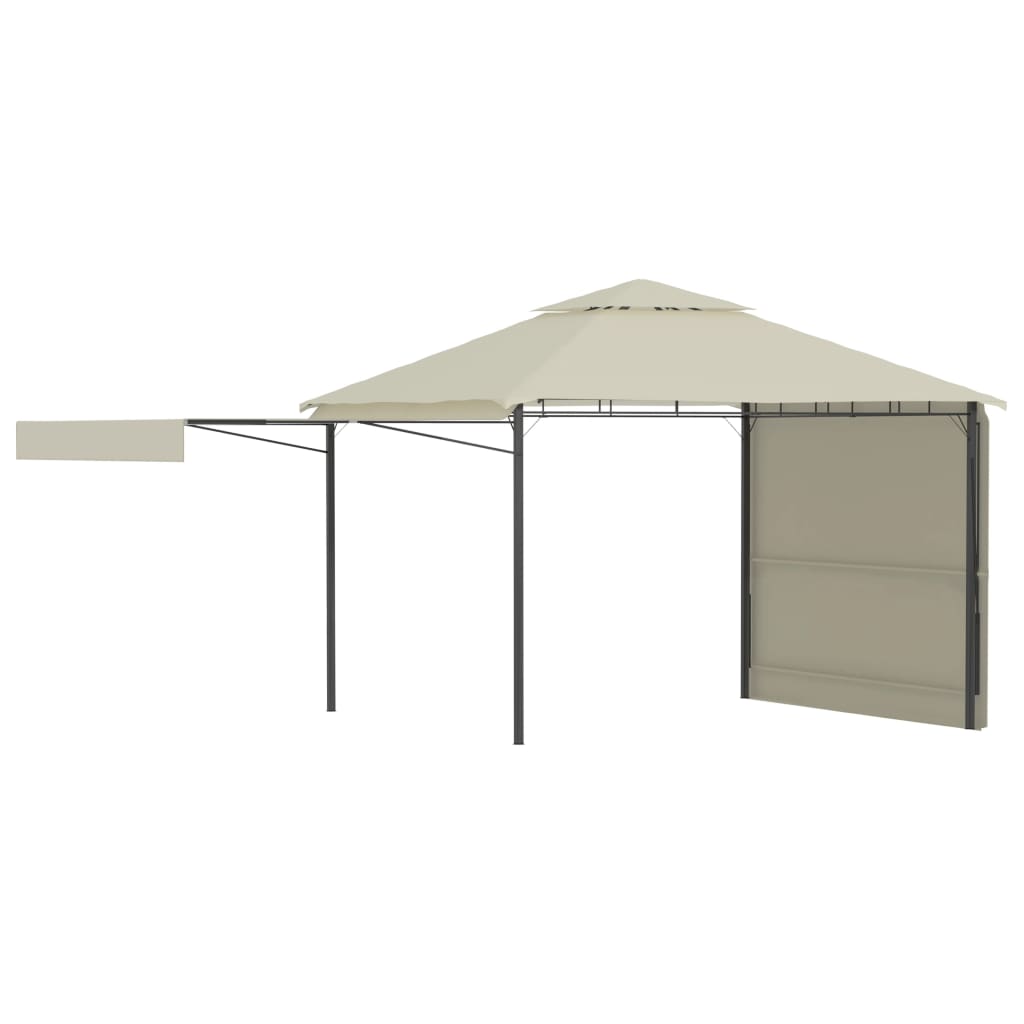 Sjenica s dvostrukim produžnim krovom 3x3x2,75 m krem 180g/m²
