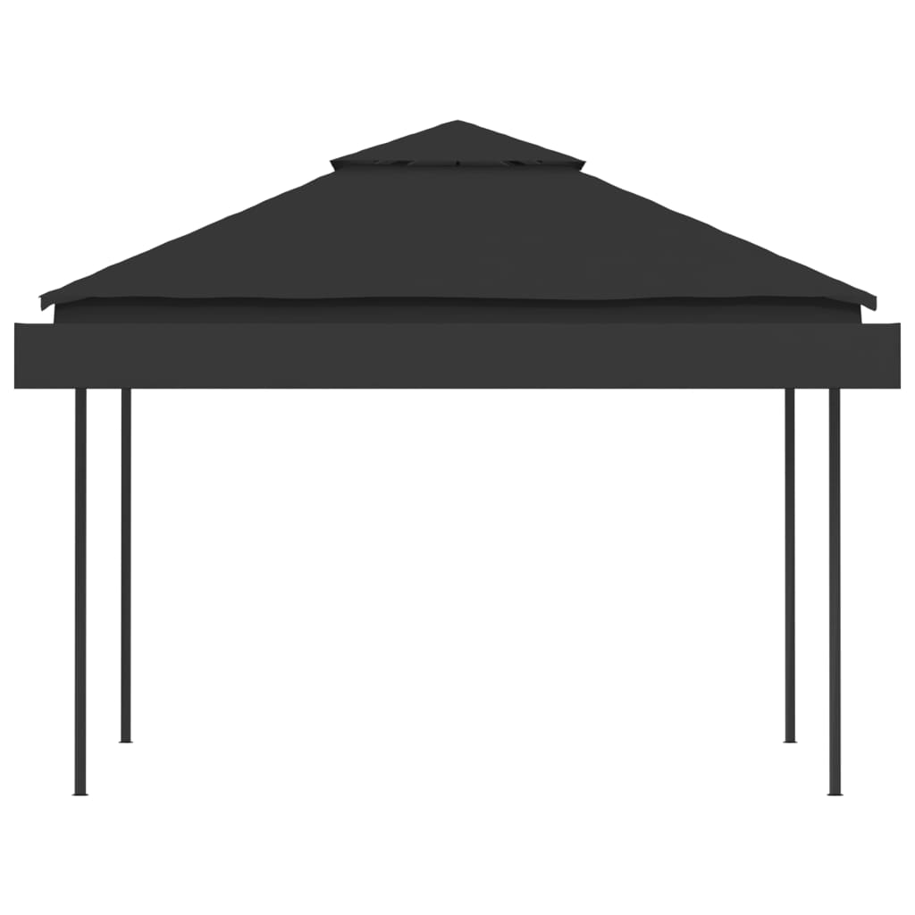Sjenica s duplim produžnim krovom 3x3x2,75 m antracit 180 g/m²