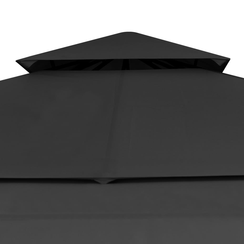 Sjenica s duplim produžnim krovom 3x3x2,75 m antracit 180 g/m²