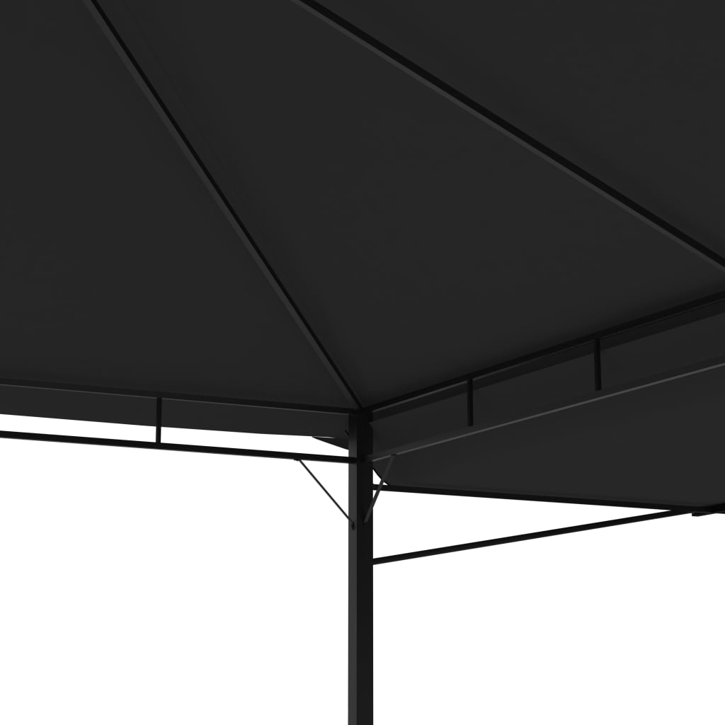 Sjenica s duplim produžnim krovom 3x3x2,75 m antracit 180 g/m²