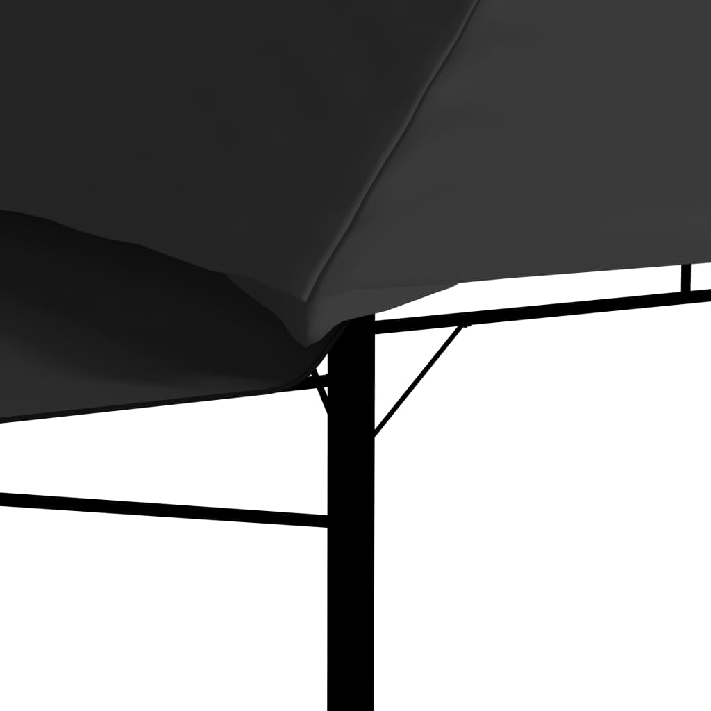 Sjenica s duplim produžnim krovom 3x3x2,75 m antracit 180 g/m²