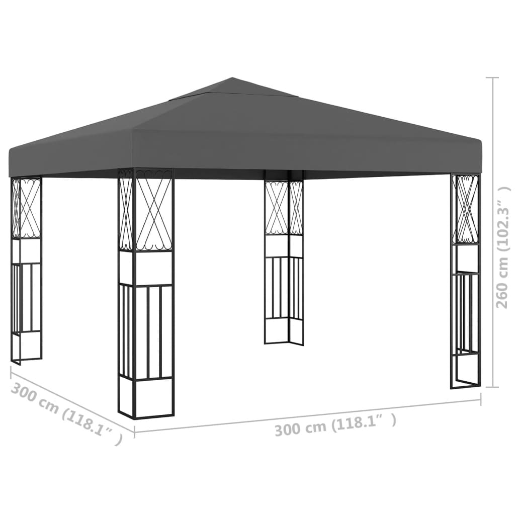 Sjenica od tkanine 3 x 3 m antracit
