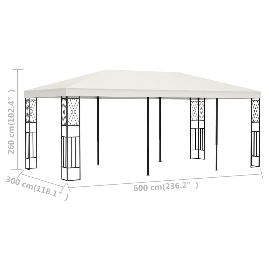Sjenica od tkanine 3 x 6 m krem