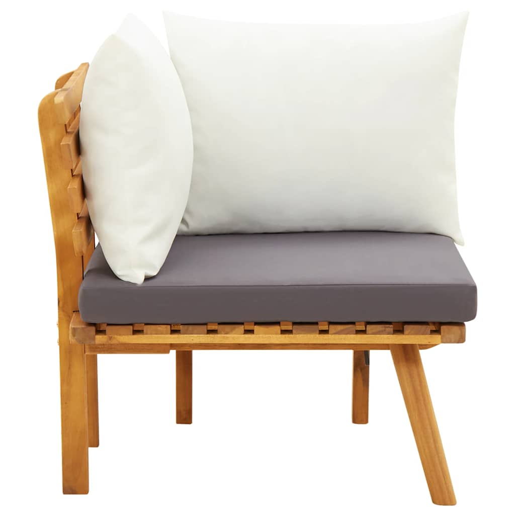 Kutna vrtna sofa od masivnog bagremovog drva s jastucima