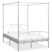 Okvir za krevet s nadstrešnicom bijeli metalni 140 x 200 cm