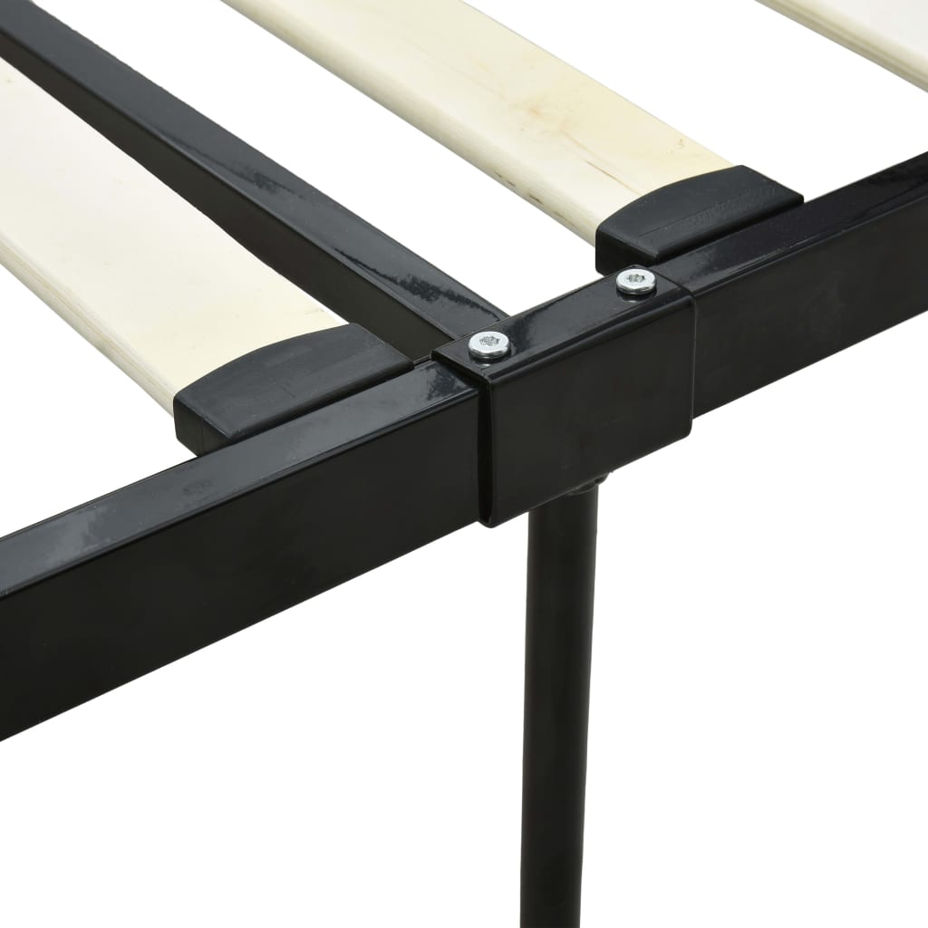 Okvir za krevet s nadstrešnicom crni metalni 160 x 200 cm