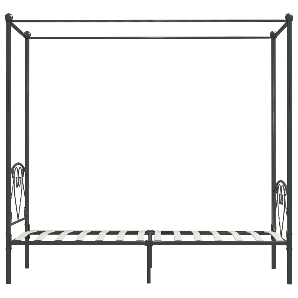Okvir za krevet s nadstrešnicom sivi metalni 120 x 200 cm