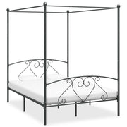 Okvir za krevet s nadstrešnicom sivi metalni 140 x 200 cm