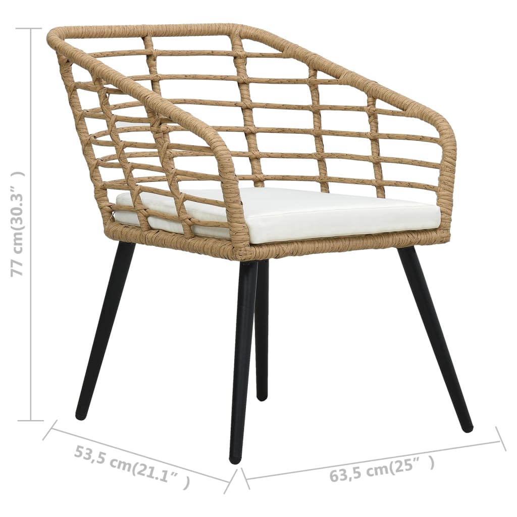 3-dijelni bistro set od poliratana boja hrasta