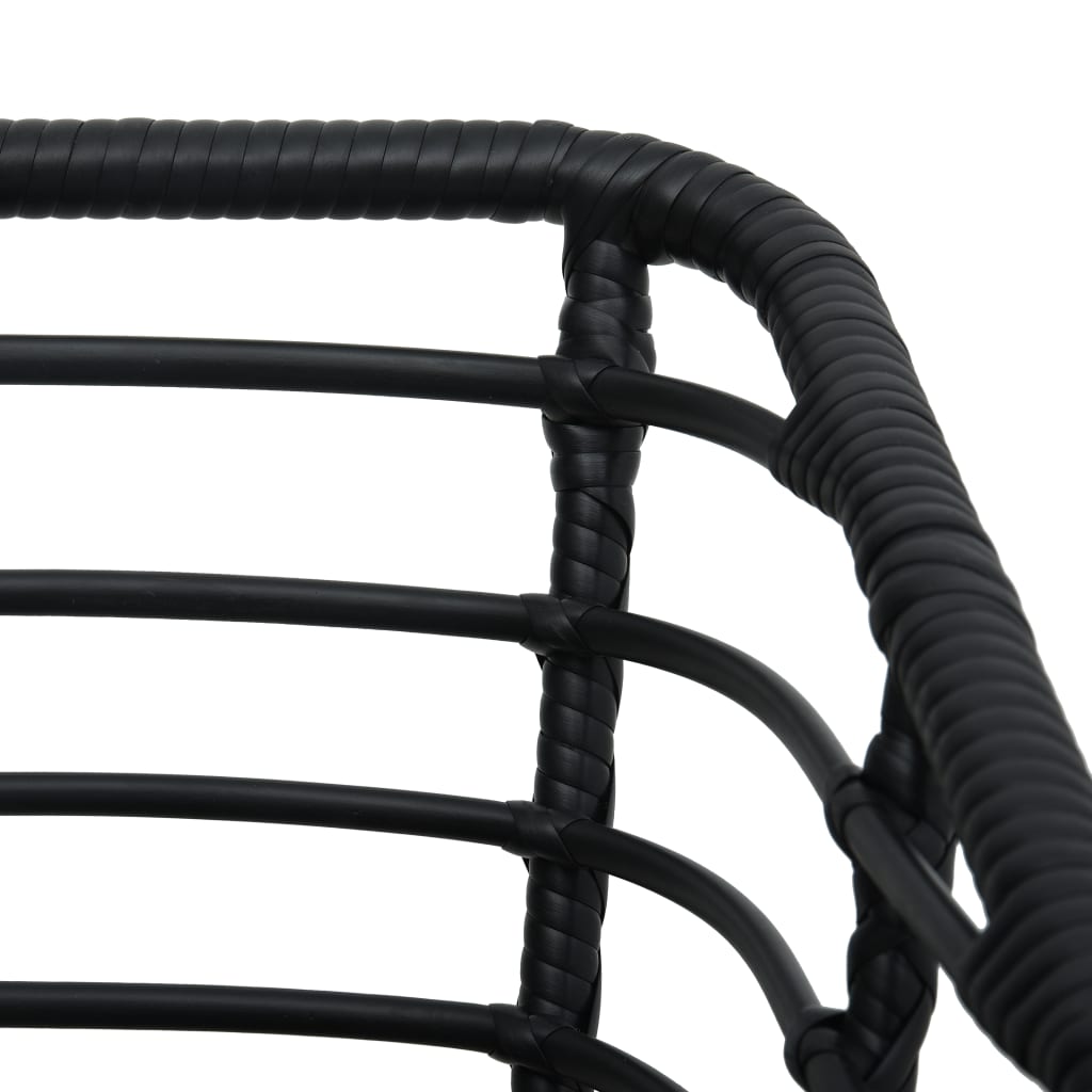 3-dijelni bistro set od poliratana crni