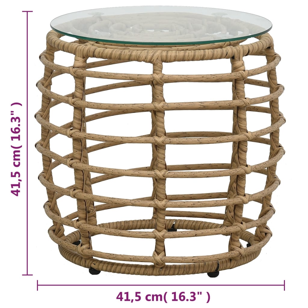 3-dijelni bistro set od poliratana boja hrasta