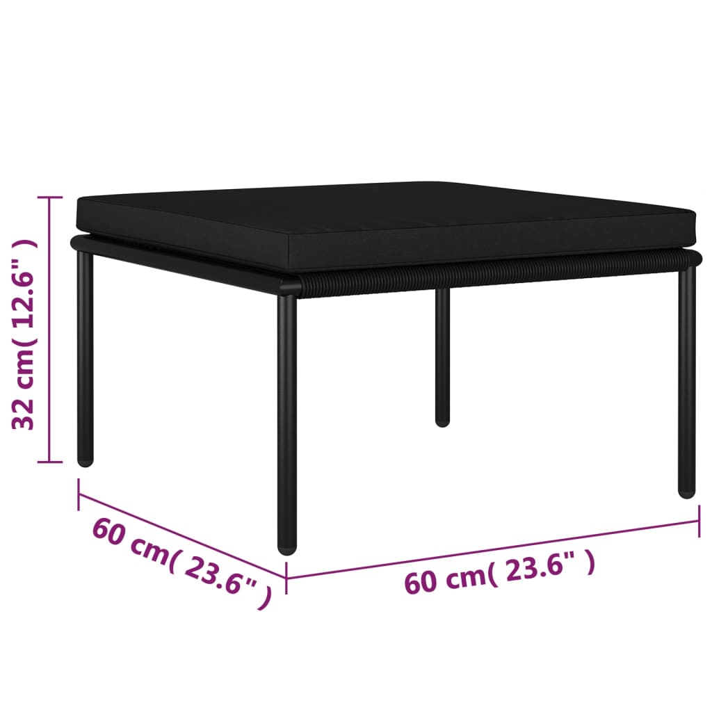 6-dijelna vrtna garnitura s jastucima crna PVC