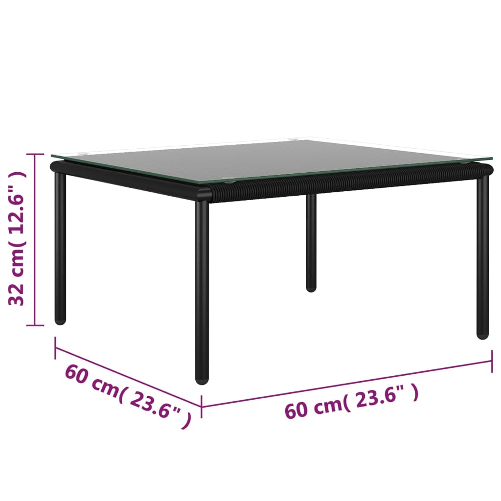 6-dijelna vrtna garnitura s jastucima crna PVC