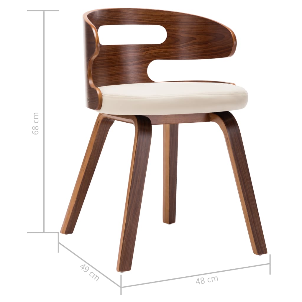 Blagovaonske stolice od savijenog drva i umjetne kože 4 kom krem