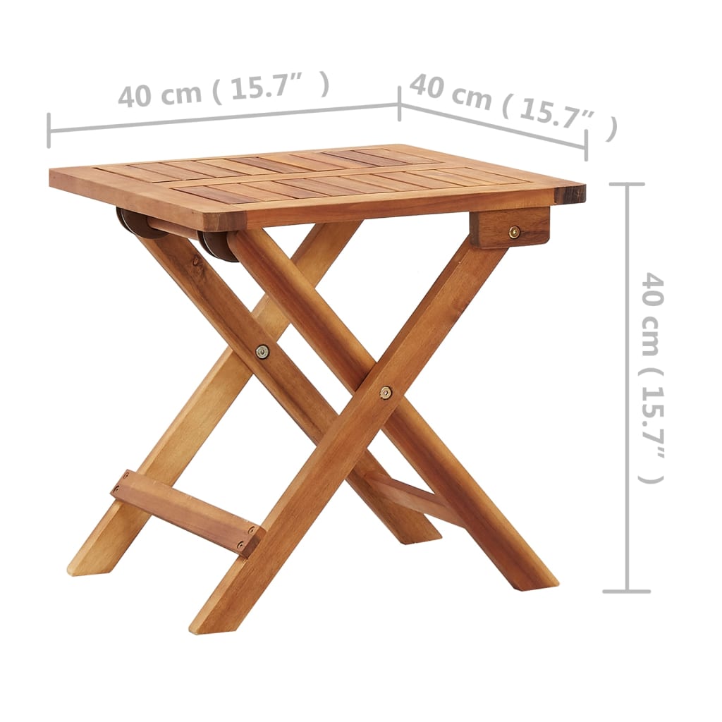 Sklopivi vrtni stolić za kavu 40 x 40 x 40 cm bagremovo drvo