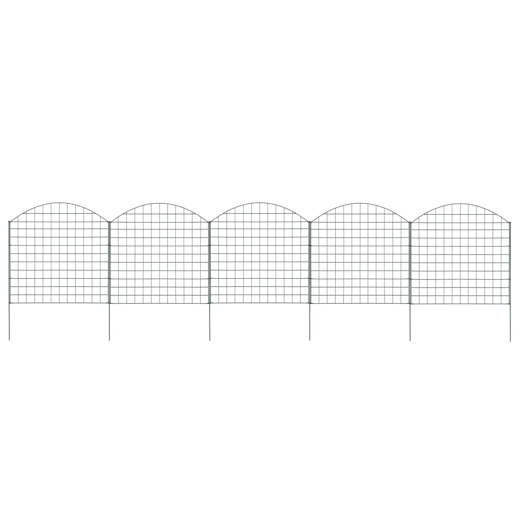 Set lučnih vrtnih ograda 77,5 x 78,5 cm zeleni