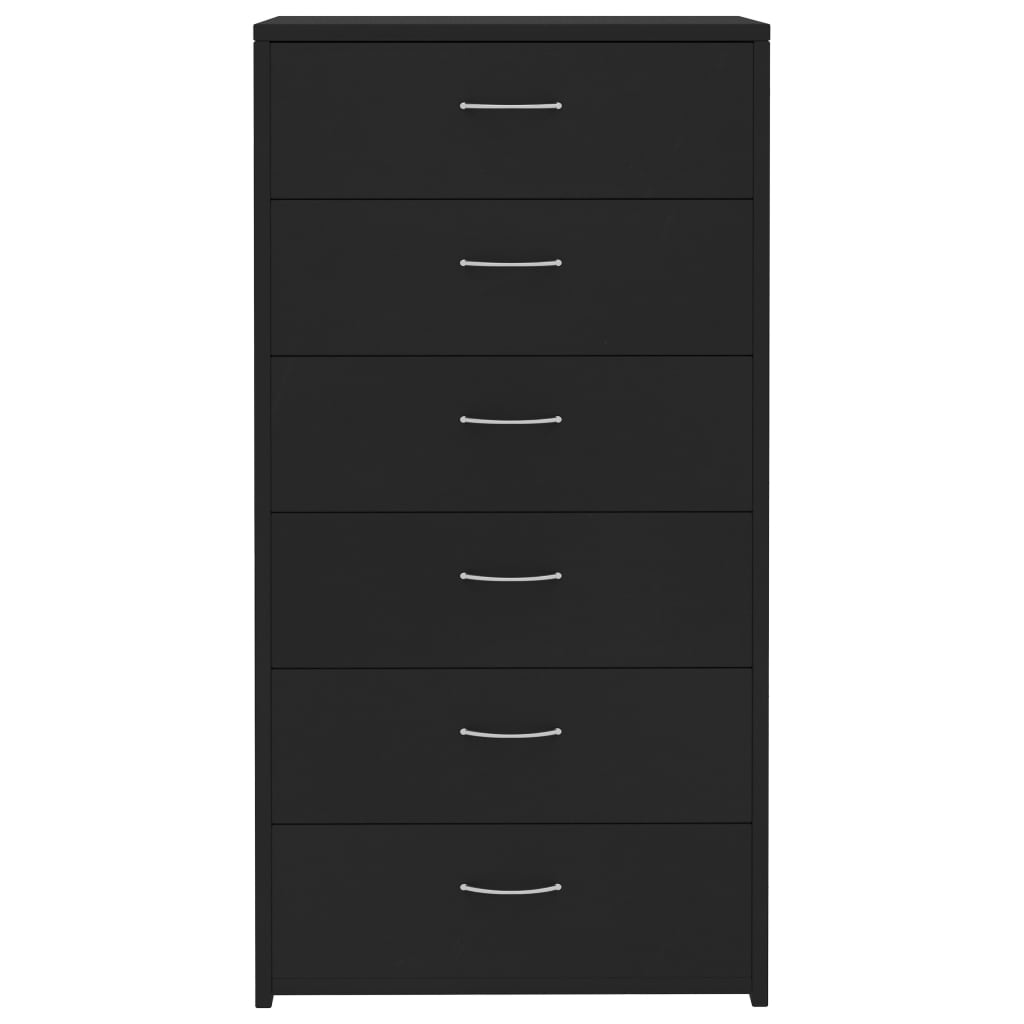 Komoda sa 6 ladica crna 50 x 34 x 96 cm od konstruiranog drva