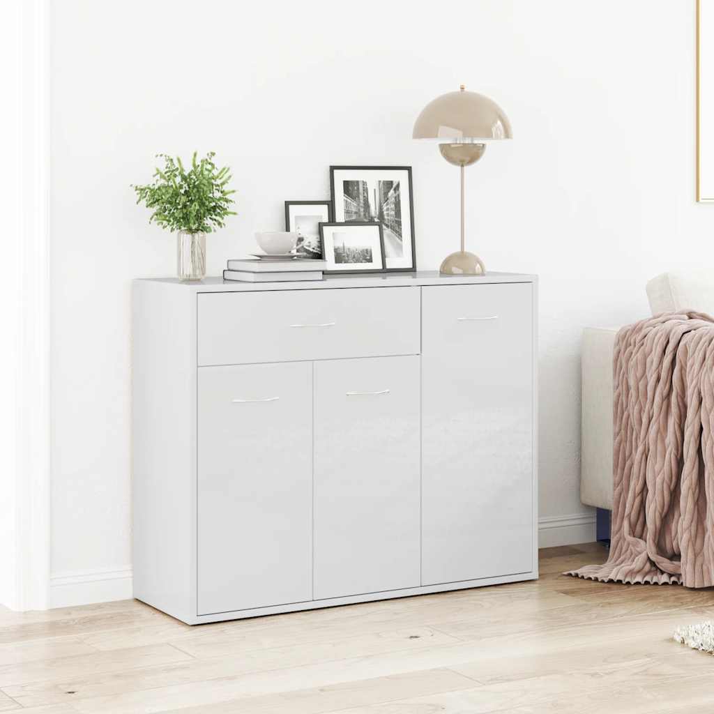 Komoda sjajna bijela 88 x 30 x 70 cm od konstruiranog drva