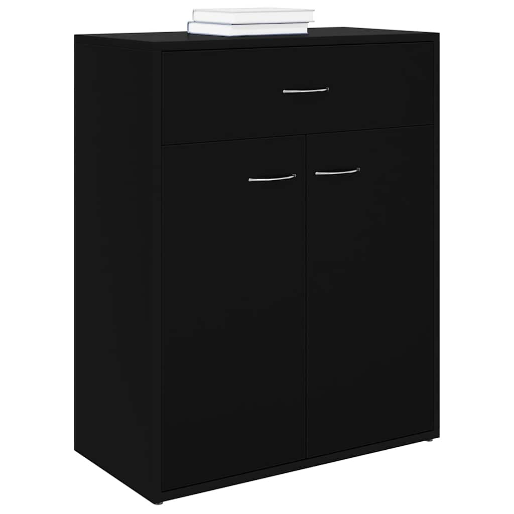 Komoda crna 60 x 30 x 75 cm od konstruiranog drva