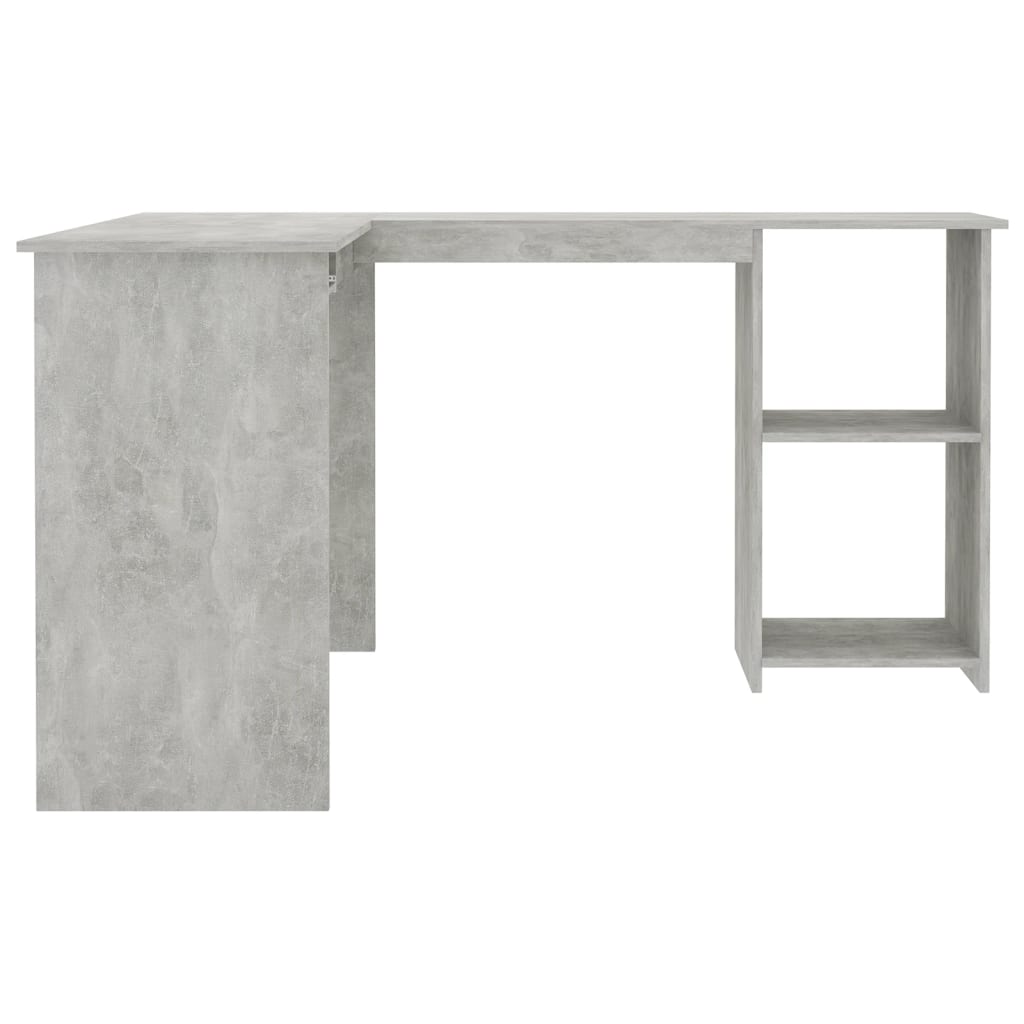Kutni radni stol boja betona 120x140x75 cm konstruirano drvo