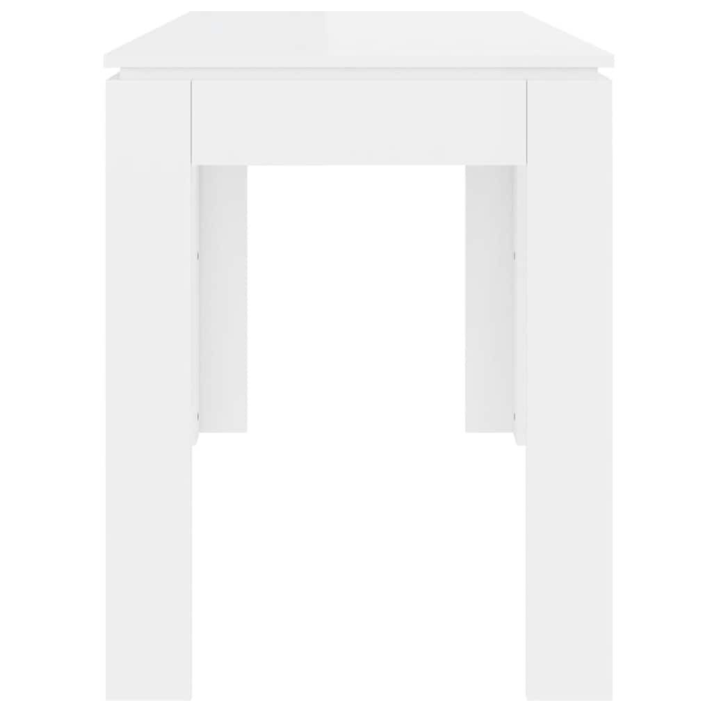 Blagovaonski stol sjajni bijeli 120x60x76 cm konstruirano drvo