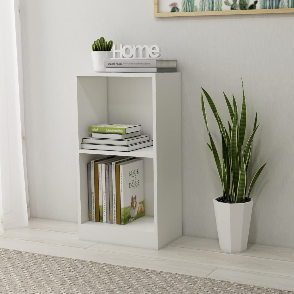 Polica za knjige bijela 40 x 24 x 75 cm od konstruiranog drva