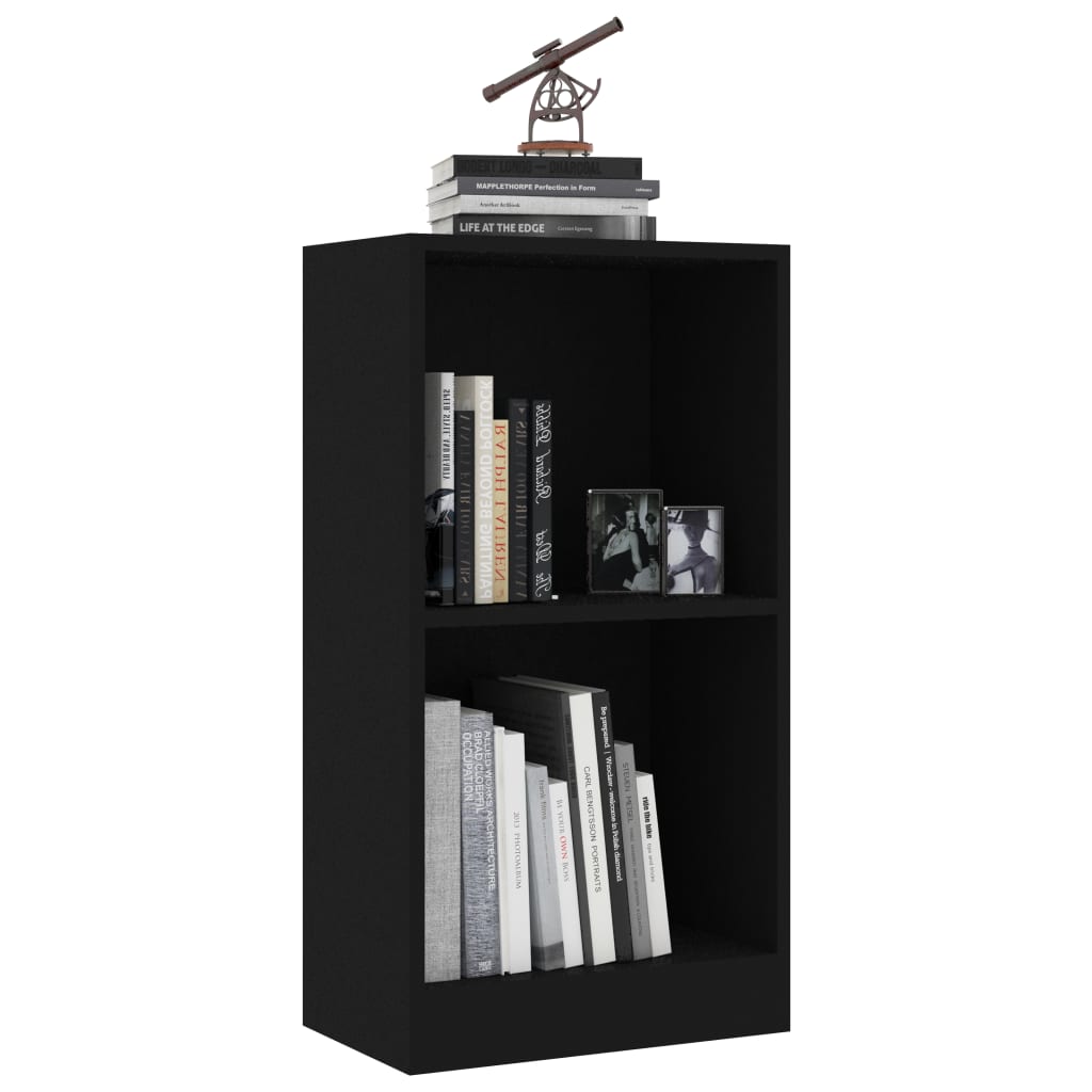 Polica za knjige crna 40 x 24 x 75 cm od konstruiranog drva