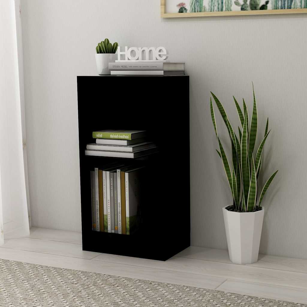 Polica za knjige crna 40 x 24 x 75 cm od konstruiranog drva