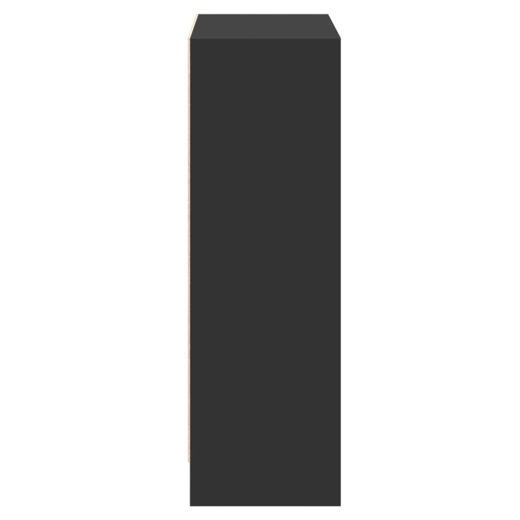 Polica za knjige crna 60 x 24 x 76 cm od konstruiranog drva