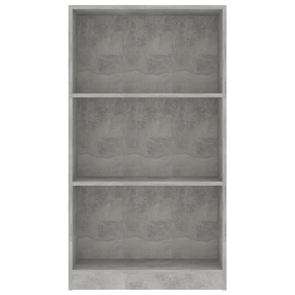 Ormarić za knjige s 3 razine boja betona 60x24x109 cm drveni