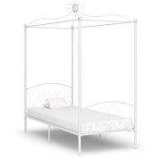 Okvir za krevet s nadstrešnicom bijeli metalni 90 x 200 cm