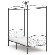 Okvir za krevet s nadstrešnicom sivi metalni 90 x 200 cm