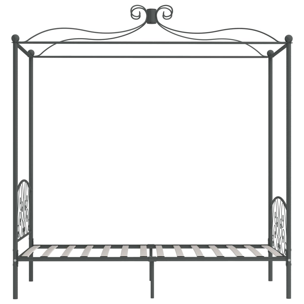 Okvir za krevet s nadstrešnicom sivi metalni 100 x 200 cm