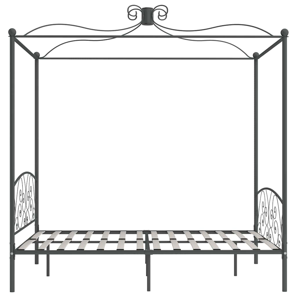 Okvir za krevet s nadstrešnicom sivi metalni 180 x 200 cm