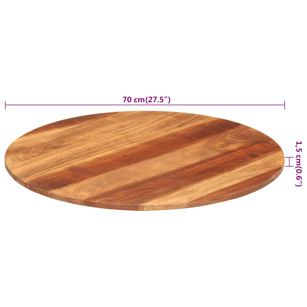 Stolna ploča od masivnog drva bagrema okrugla 15 - 16 mm 70 cm
