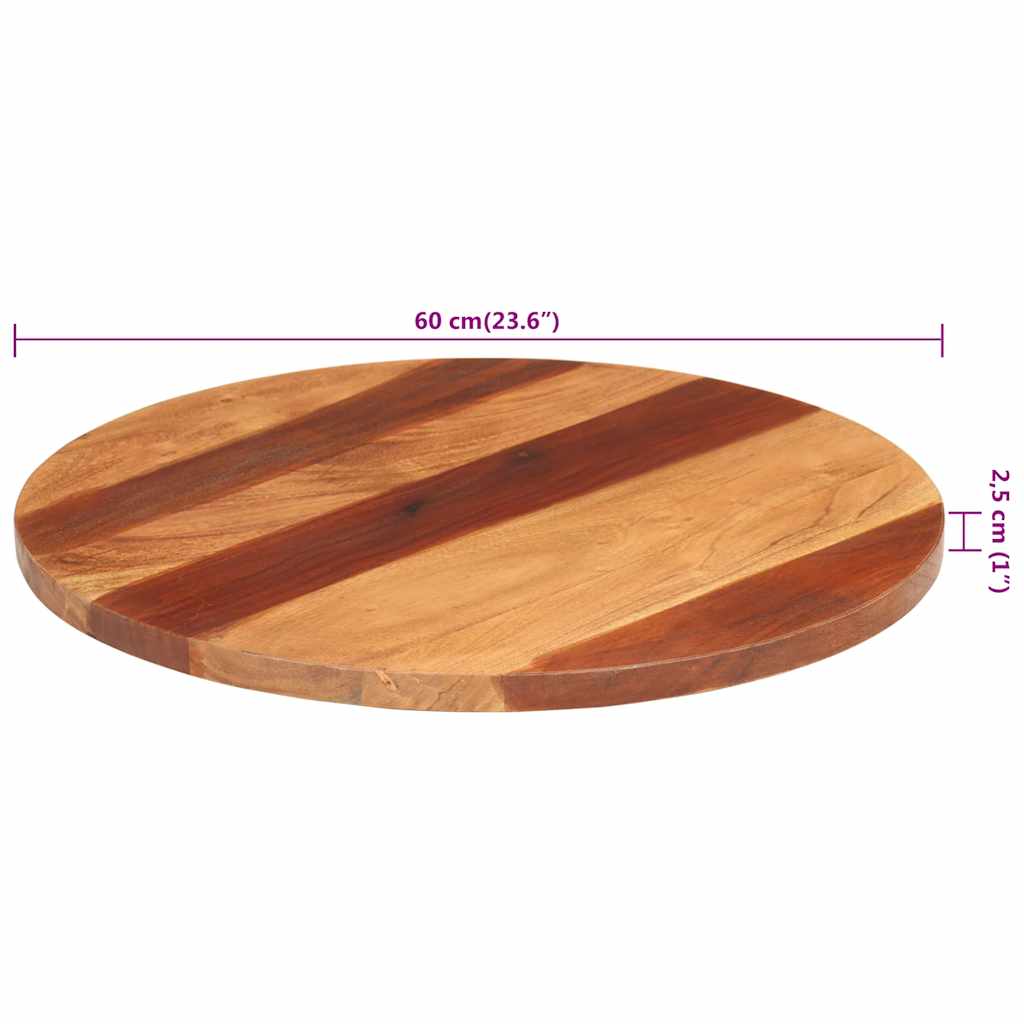 Stolna ploča od masivnog drva bagrema okrugla 25 - 27 mm 60 cm