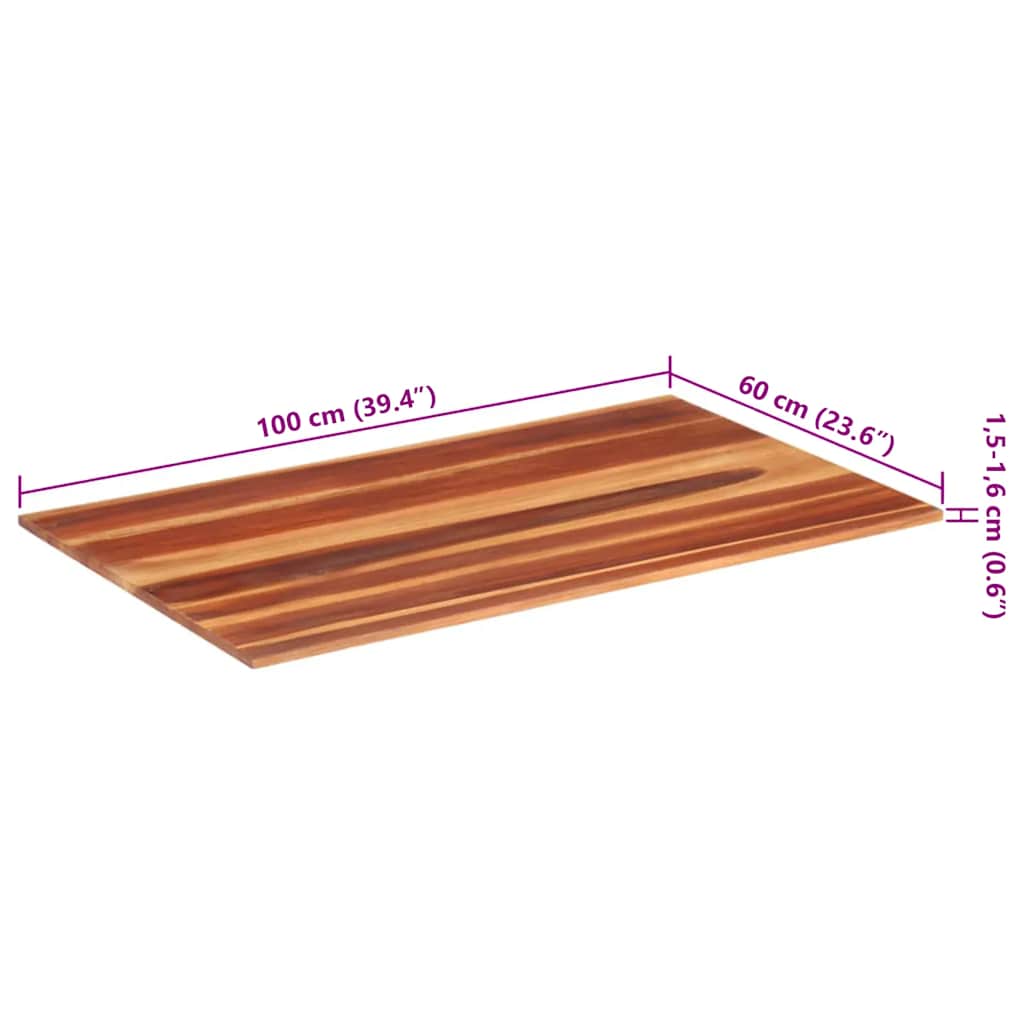 Stolna ploča od masivnog drva bagrema 15 - 16 mm 60 x 100 cm