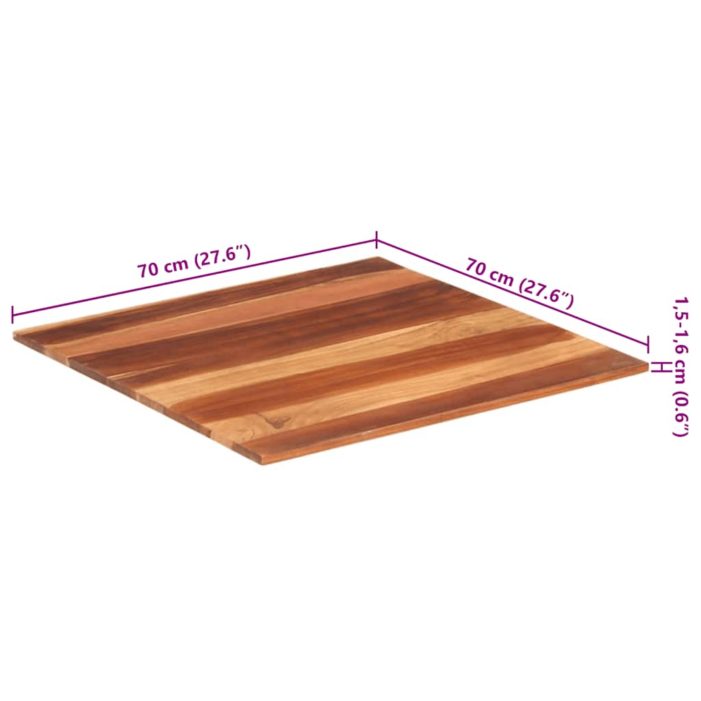 Stolna ploča od masivnog drva bagrema 15 - 16 mm 70 x 70 cm